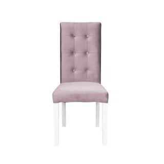 Scaun living TEO LUX, picioare lemn alb, stofa roz pudra, 46x60x98 cm