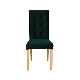 Scaun living TEO LUX, picioare lemn natur, stofa verde smarald, 46x60x98 cm