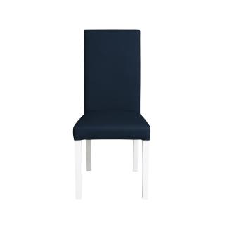 Scaun living TEO, picioare lemn alb, piele ecologica albastru, 46x60x98 cm
