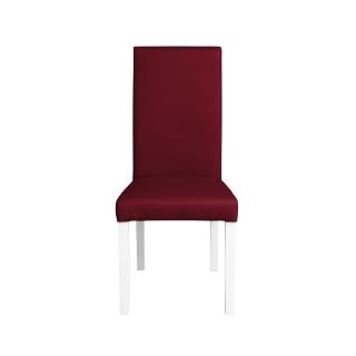Scaun living TEO, picioare lemn alb, piele ecologica bordo, 46x60x98 cm