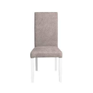 Scaun living TEO, picioare lemn alb, stofa bej, 46x60x98 cm