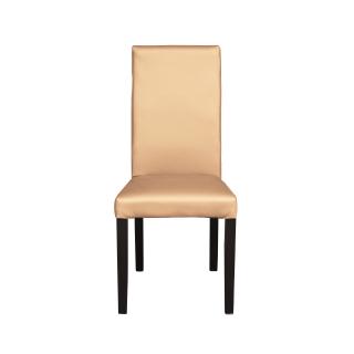Scaun living TEO, picioare lemn wenge, piele ecologica bej, 46x60x98 cm