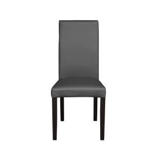 Scaun living TEO, picioare lemn wenge, piele ecologica gri, 46x60x98 cm