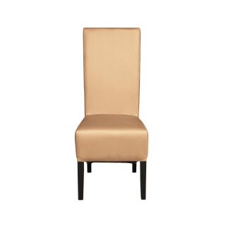 Scaun living VANESSA, picioare lemn wenge, piele ecologica bej, 47x60x110 cm