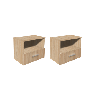 Set 2 Noptiere ALMA, 1 sertar, sonoma deschis, 50x30x42 cm