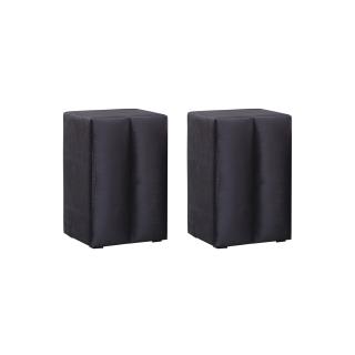 Set 2 Noptiere BLACKBERRY cu 1 usa, stofa negru