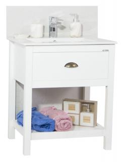 Set baza cu front MDF si Lavoar, seria 020, 70cm, alb