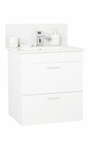 Set Baza si Lavoar seria 067, suspendata cu sertare, 50 cm, alb