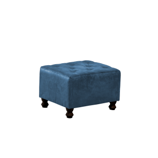 Taburet CHESTERFIELD, cu arcuri, albastru, 57x45x40 cm