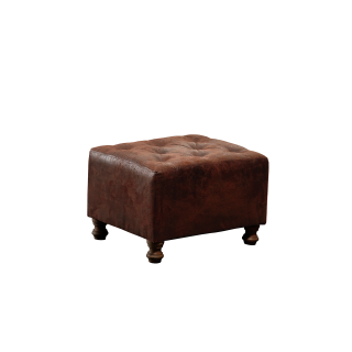 Taburet CHESTERFIELD, cu arcuri, maro, 57x45x40 cm