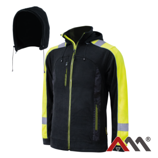 Bluza Polar Classwork+K cu gluga detasabila si elemente reflectorizante