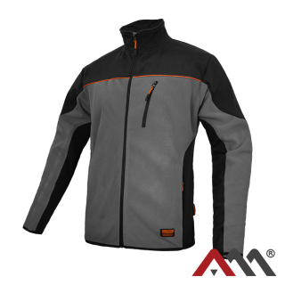 Hanorac Polar negru cu gri si insertii din material softshell