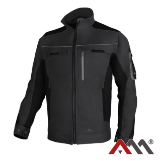 Jacheta de protectie din Bumbac Classic 100 Stretch Slim gri cu negru