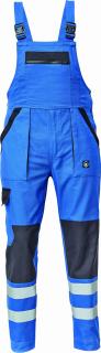 Pantaloni protectie cu pieptar, Max Neo blue, insertii reflectorizante