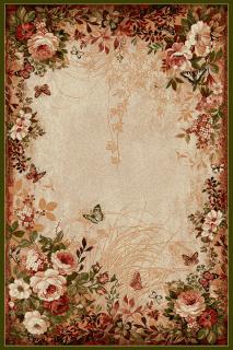 Covor Floral Lotos 15003, Verde   Crem, Diverse Dimensiuni