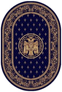 Covor Lotos, Model Bisericesc, 15032 , Oval, Albastru, Diverse Dimensiuni, 1800 gr mp