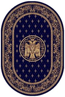 Covor Lotos, Model Bisericesc, 15032-V, Oval, Albastru, Diverse Dimensiuni, 1800 gr mp