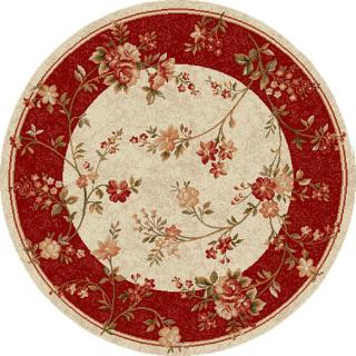 Covor Modern, Lotos 551, Crem   Rosu, Rotund, Diverse Dimensiuni, 1800 gr mp
