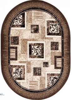 Covor Modern, Luna 1835, Bej   Maro, Oval, Diverse Dimensiuni, 1300 gr mp
