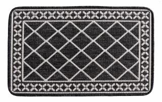 Covor Pentru Usa Intrare, Flex 19640, Antiderapant, Negru   Gri, 50x80 cm