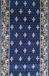 Traversa Covor, Lotos 15033, Albastru, Model Bisericesc, Latime 200 cm