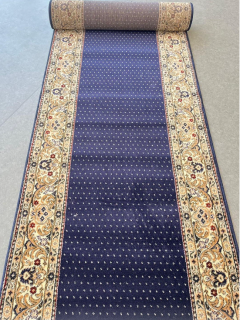 Traversa Covor, Lotos 588, Bleumarin, Latime 100 cm, Diverse Lungimi, 1800 gr mp