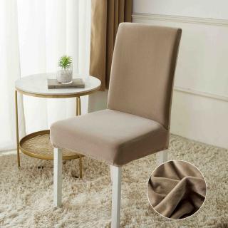 Huse pentru scaun din Catifea cu elastic,Maro deschis-JHC14