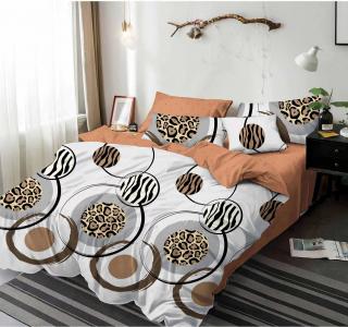 Lenjerie de pat Finet  6 piese,Cercuri Animal print-KY4