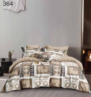Lenjerie de pat Finet 6 piese,Crem cu forme geometrice-LE130