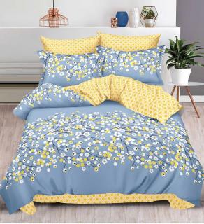 Lenjerie de pat Finet Pucioasa 6 piese,Galben cu Floricele-R356