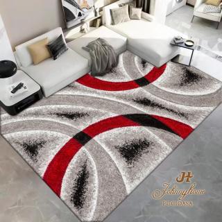 Covor Subtire Design Modern 80x300cm - Red And Grey