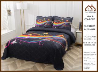 Cuvertura 3 Piese Premium - Black Rainbow