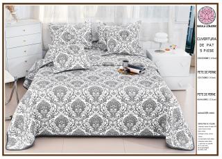 Cuvertura 5 Piese 2 Fete Bumbac + In - Cu Broderie