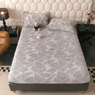 Husa cu Elastic si Fete de Perna Cocolino 180x200cm - Linii Zig Zag
