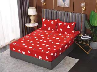 Husa cu Elastic si Fete de Perna Cocolino 180x200cm - Little Hearts