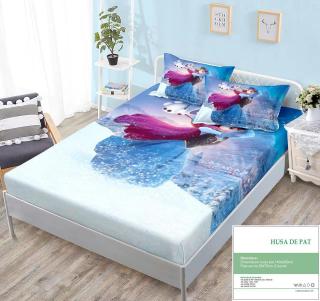 Husa cu Elastic si Fete de Perna Din Finet 120x200cm - Anna - Frozen