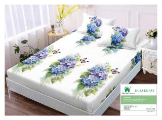 Husa cu Elastic si Fete de Perna Din Finet 180x200cm - Fluturi Si Flori