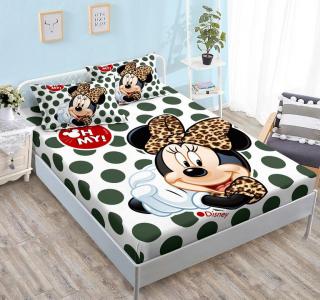 Husa Cu Elastic Si Fete De Perna Din Finet 180x200cm - Minnie