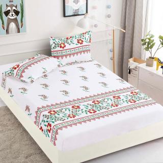 Husa cu Elastic si Fete de Perna Din Finet 180x200cm - Motive Folclorice Traditional