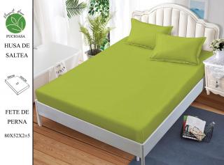 Husa cu Elastic si Fete de Perna Din Finet UNI 180x200cm - Verde Lime