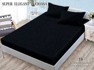 Husa Din Bumbac Tip Damasc 160x200cm - Negru