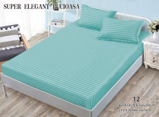 Husa Din Bumbac Tip Damasc 160x200cm - Verde Menta