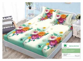 Husa Din Bumbac Tip Finet 90x200cm - Floricele Multicolore