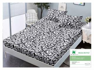 Husa Din Bumbac Tip Finet 90x200cm - Inimi Desenate