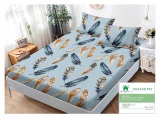 Husa Din Bumbac Tip Finet 90x200cm - Pene Multicolore