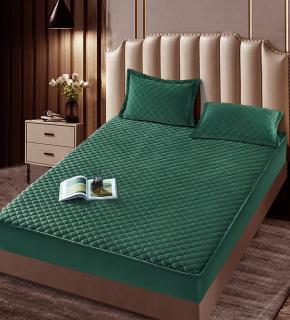 Husa Din Catifea Tip Topper 180x200cm - Verde Smarald