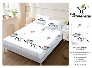 Husa Din Finet Cu Elastic Si Fete De Perna 160X200cm - Bufnite