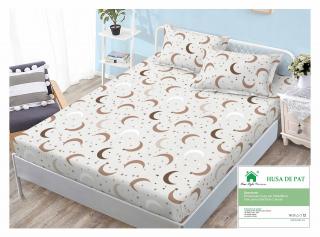 Husa Din Finet Cu Elastic Si Fete De Perna 160x200cm - Crem Semiluna