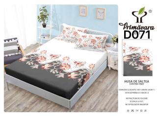 Husa Din Finet Cu Elastic Si Fete De Perna 160X200cm - Floral