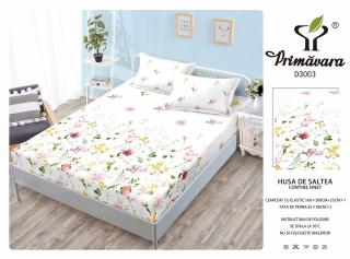 Husa Din Finet Cu Elastic Si Fete De Perna 160X200cm - Flori Diafane